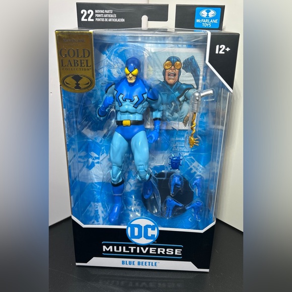McFarlane Toys Gold Label 7” Blue Beetle DC Classic Multiverse Exclusive New - Picture 1 of 6